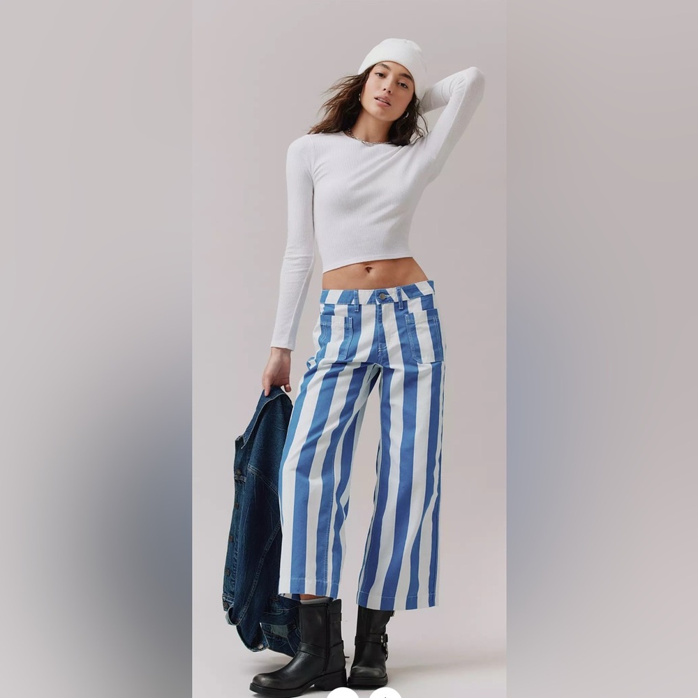 URBAN OUTFITTERS X BDG Joey Striped Straight Leg Pants size 25